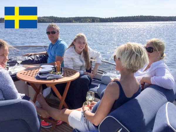Happy guest rent a boat Stockholm