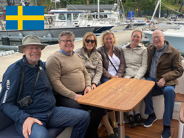 Happy guest boat charter Stockholm
